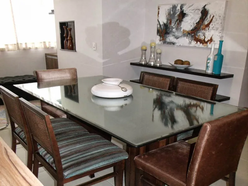 Tampos de mesa em vidro